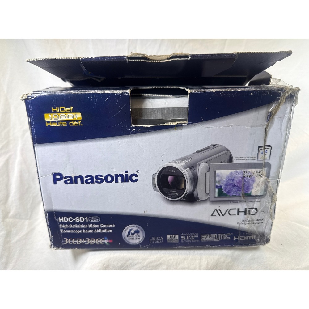 Panasonic HDC-SD1 High Def Video Camera 3CCD 1080i never used NO BATTERY